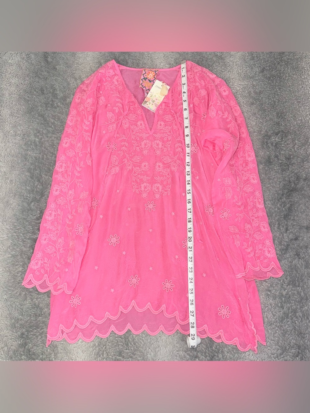 JOHNNY WAS ZOLIN DOLMAN TUNIC IN HOT PINK - Picture 6 of 8